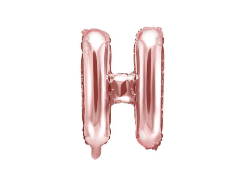 Foil balloon letter H - rose gold, 35 cm