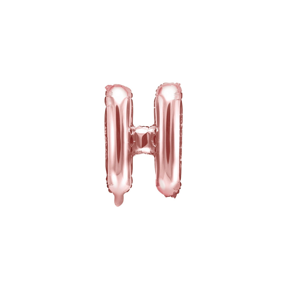 Balon foliowy litera H - różowe złoto, 35 cm