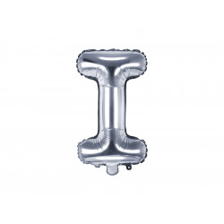 Foil balloon letter I - silver, 35 cm