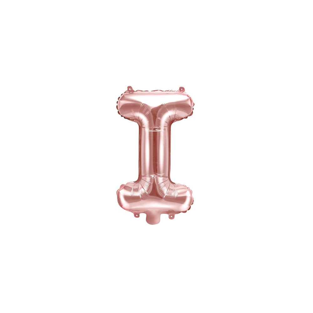 Balon foliowy litera I - różowe złoto, 35 cm