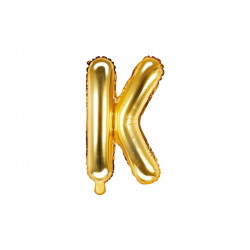 Foil balloon letter K - gold, 35 cm