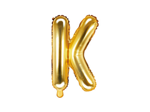 Foil balloon letter K - gold, 35 cm