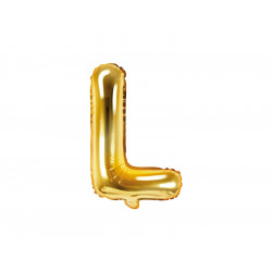 Foil balloon letter L - gold, 35 cm