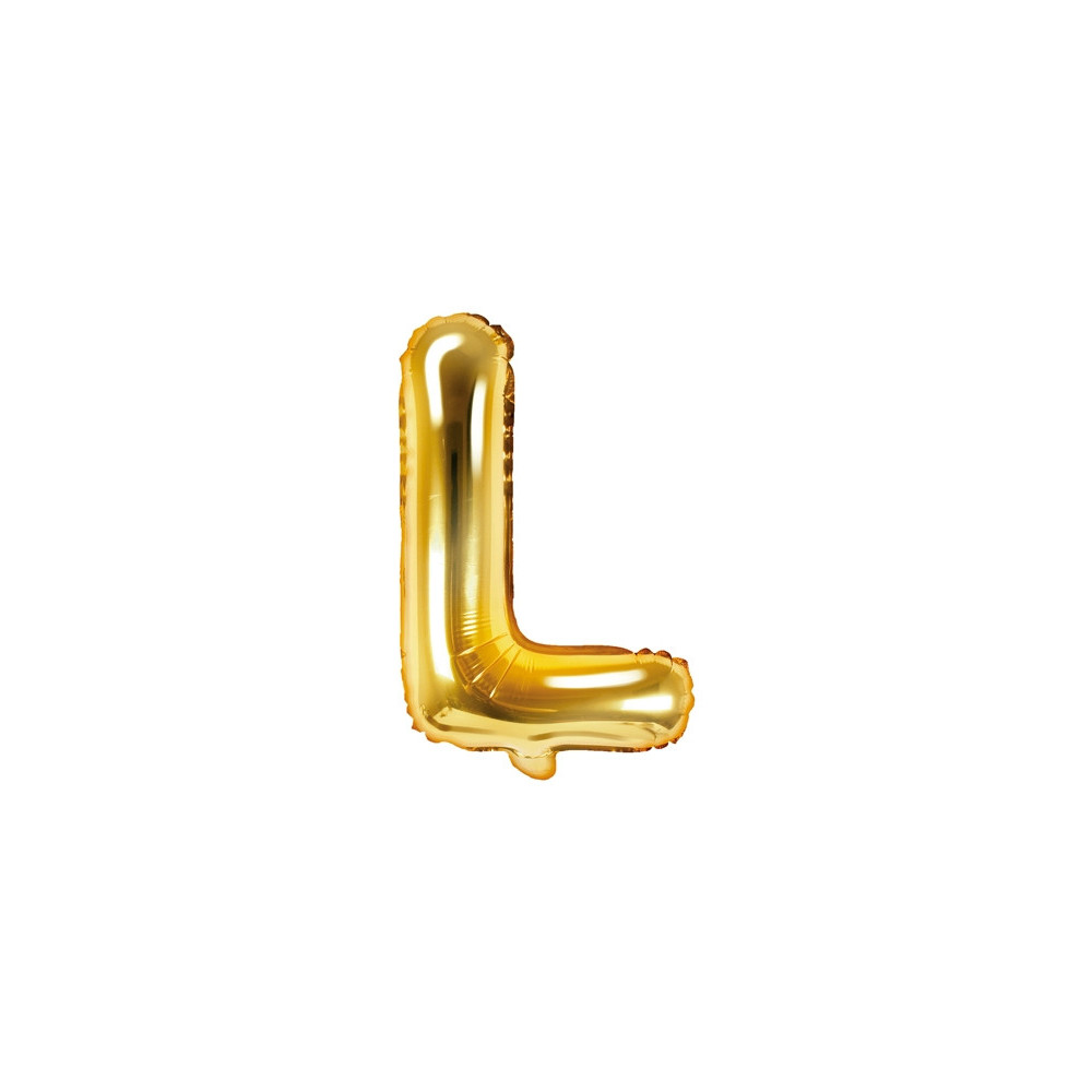 Foil balloon letter L - gold, 35 cm