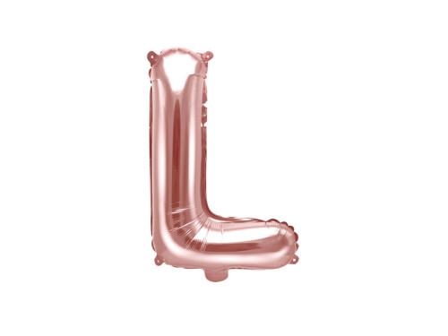Foil balloon letter l - rose gold, 35 cm