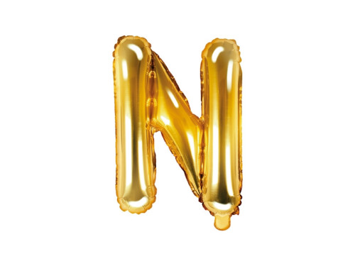 Foil balloon letter N - gold, 35 cm