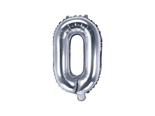 Foil balloon letter O - silver, 35 cm