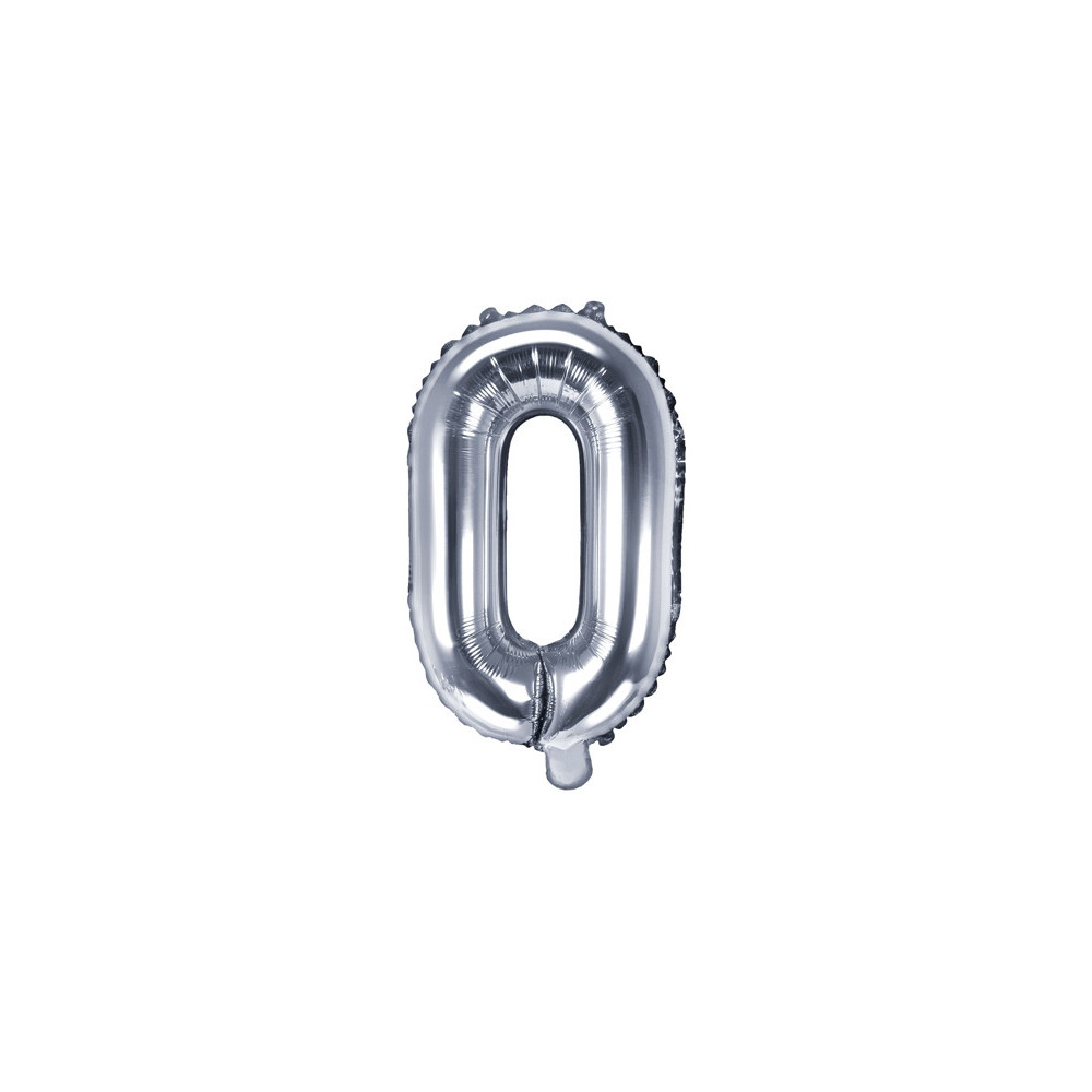 Balon foliowy litera O - srebrny, 35 cm