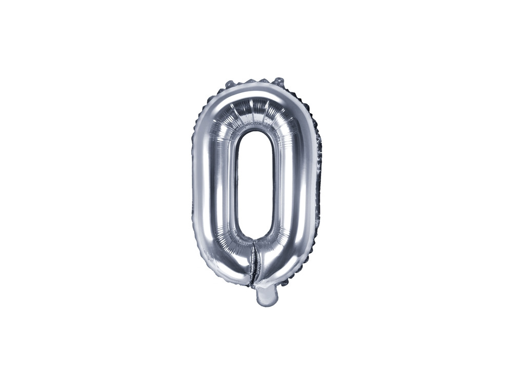 Balon foliowy litera O - srebrny, 35 cm