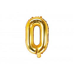 Foil balloon letter O - gold, 35 cm
