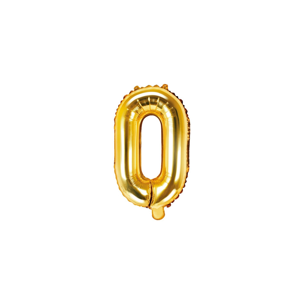 Balon foliowy litera O - złoty, 35 cm