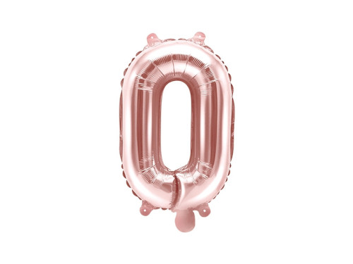 Foil balloon letter O - rose gold, 35 cm