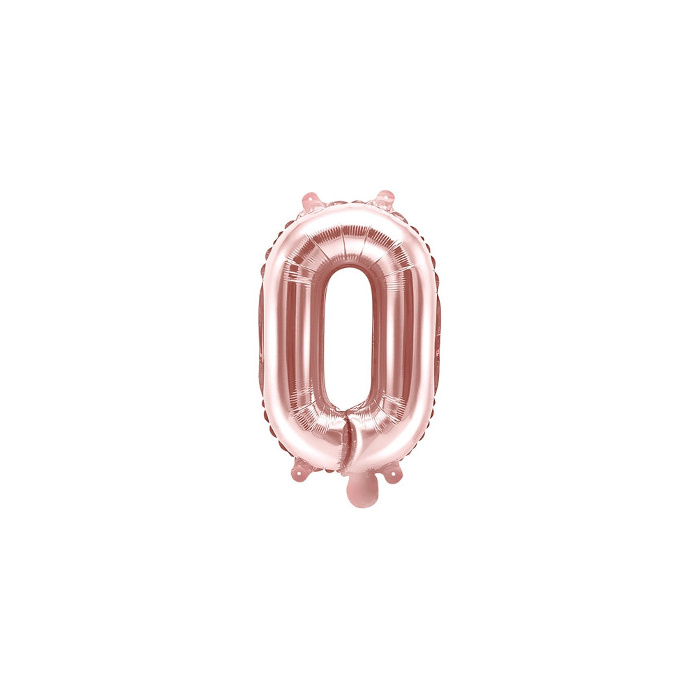 Balon foliowy litera O - różowe złoto, 35 cm