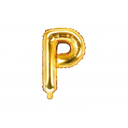 Balon foliowy litera P - złoty, 35 cm