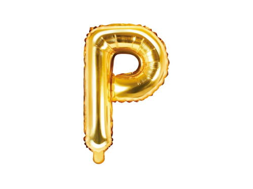 Foil balloon letter P - gold, 35 cm