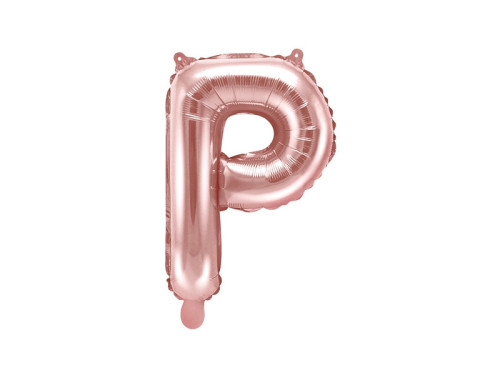 Foil balloon letter P - rose gold, 35 cm