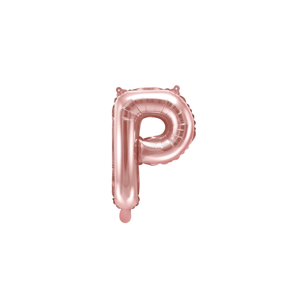 Balon foliowy litera P - różowe złoto, 35 cm