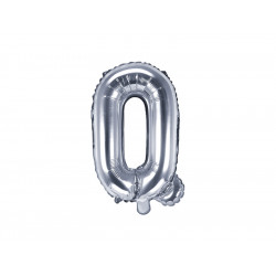 Foil balloon letter Q - silver 35 cm