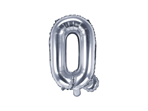 Foil balloon letter Q - silver 35 cm