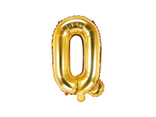 Foil balloon letter Q - gold, 35 cm