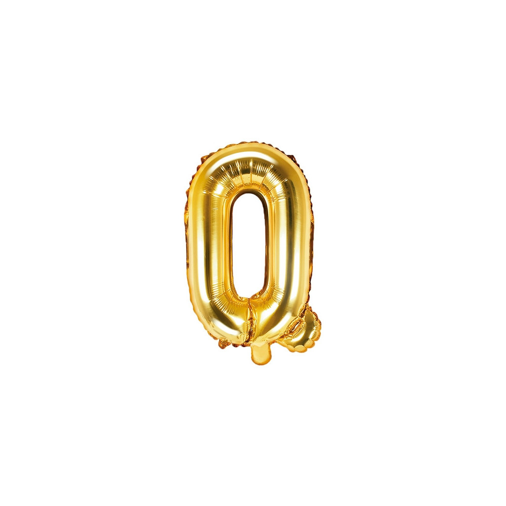 Balon foliowy litera Q - złoty, 35 cm