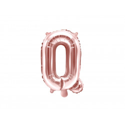 Balon foliowy litera Q - różowe złoto, 35 cm