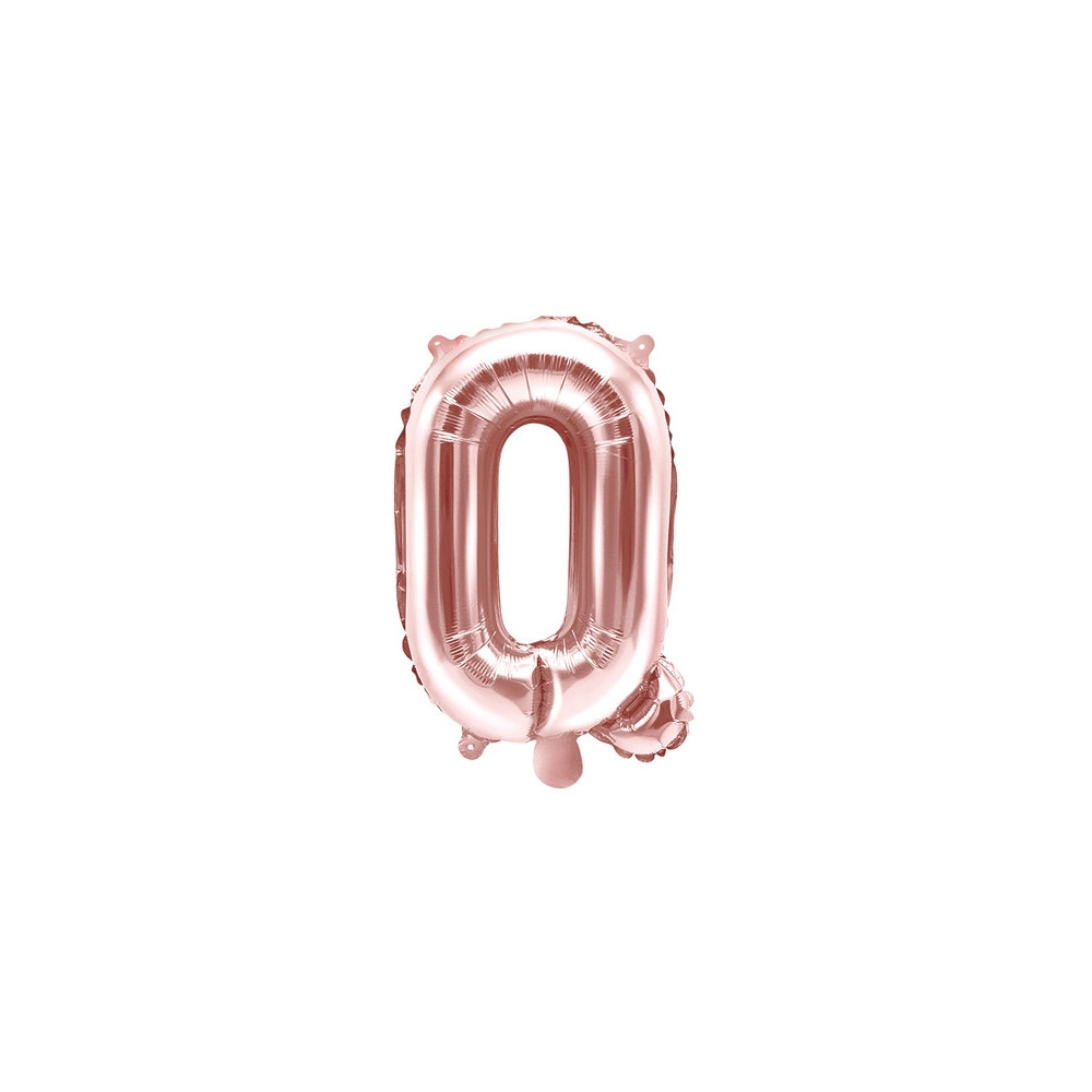 Foil balloon letter Q - rose gold, 35 cm
