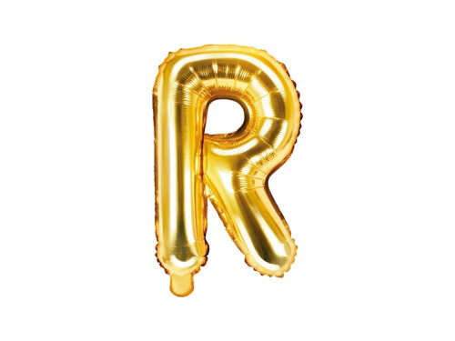 Foil balloon letter R - gold, 35 cm