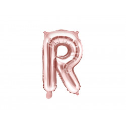 Balon foliowy litera R - różowe złoto, 35 cm