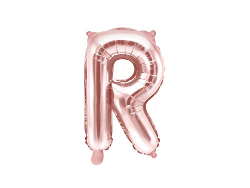 Foil balloon letter R - rose gold, 35 cm