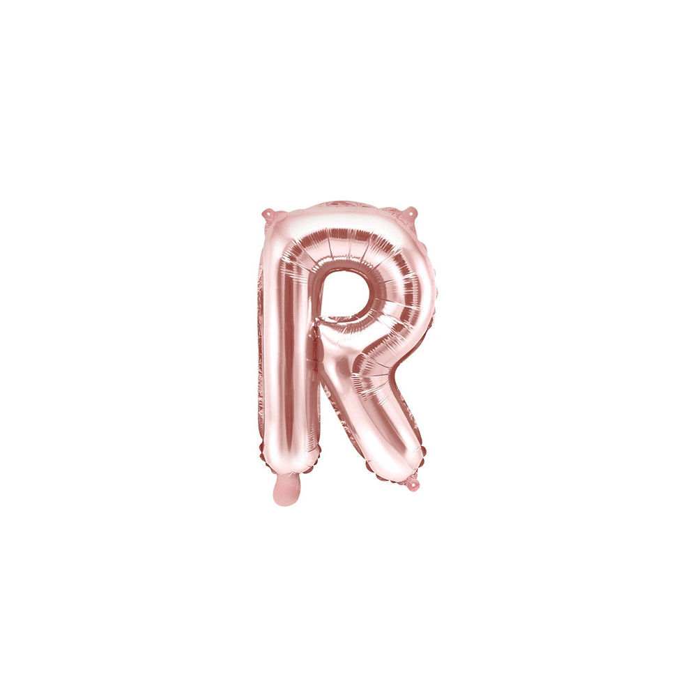 Balon foliowy litera R - różowe złoto, 35 cm
