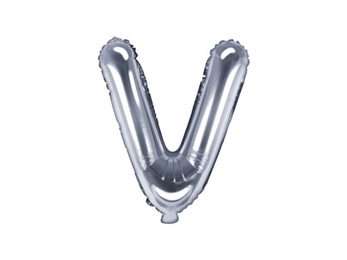 Foil balloon 35 cm Letter "V", silver
