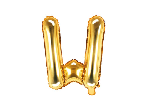 Foil balloon letter W - gold, 35 cm