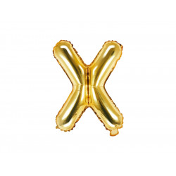 Foil balloon letter X - gold, 35 cm