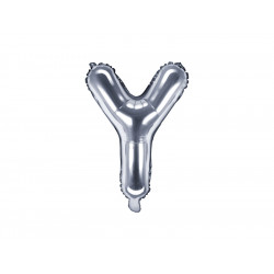Balon foliowy litera Y - srebrny, 35 cm