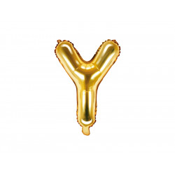 Balon foliowy litera Y - złoty, 35 cm