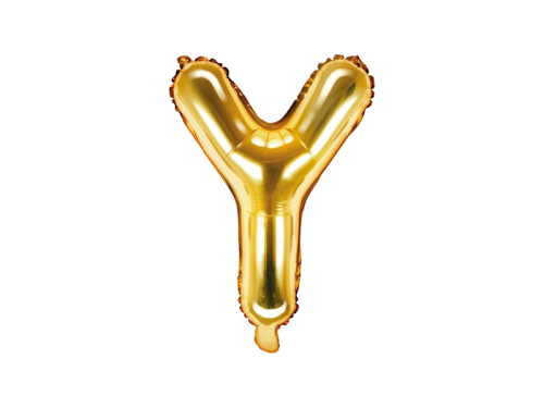 Foil balloon letter Y - gold, 35 cm