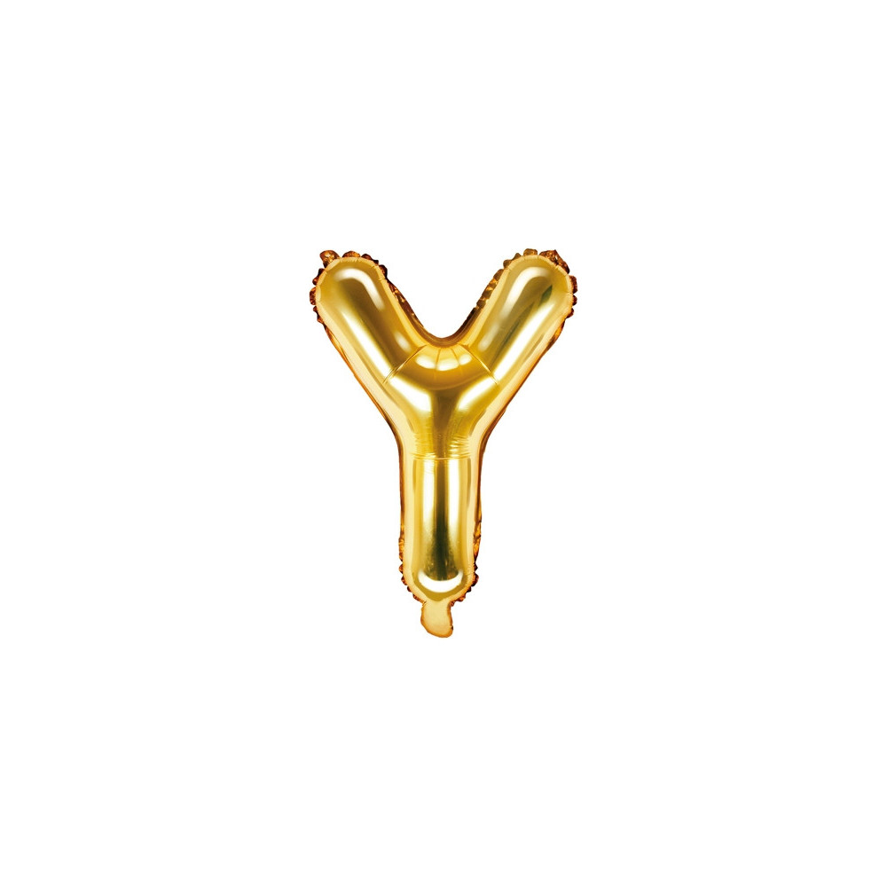 Foil balloon letter Y - gold, 35 cm