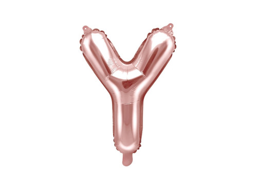 Balon foliowy litera Y - różowe złoto, 35 cm