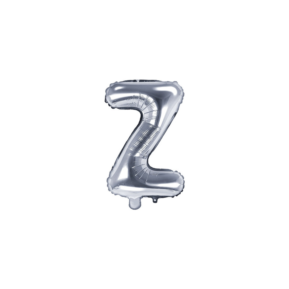 Foil balloon letter Z - silver, 35 cm