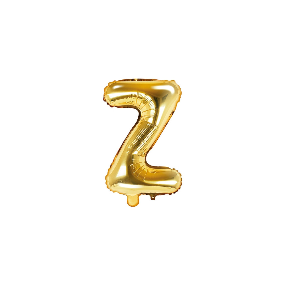 Foil balloon letter Z - gold, 35 cm