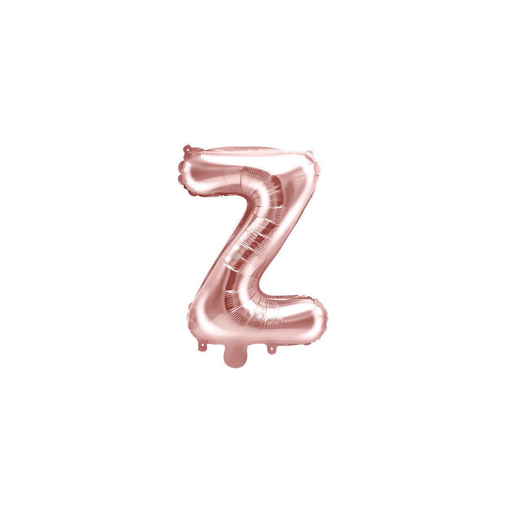 Balon foliowy litera Z - różowe złoto, 35 cm