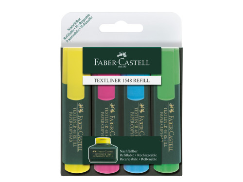 4 Flat Bevel-edged Fluo Highlighters Milan