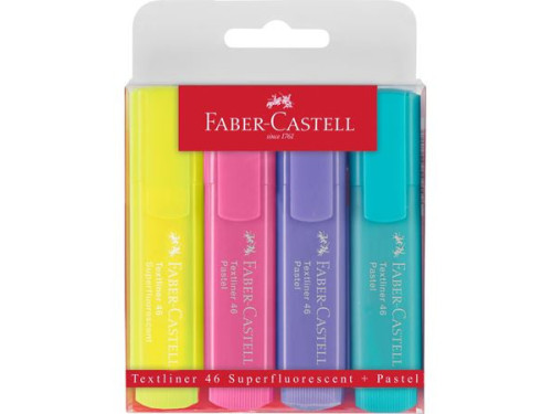 4 Flat Bevel-edged Fluo Highlighters Milan