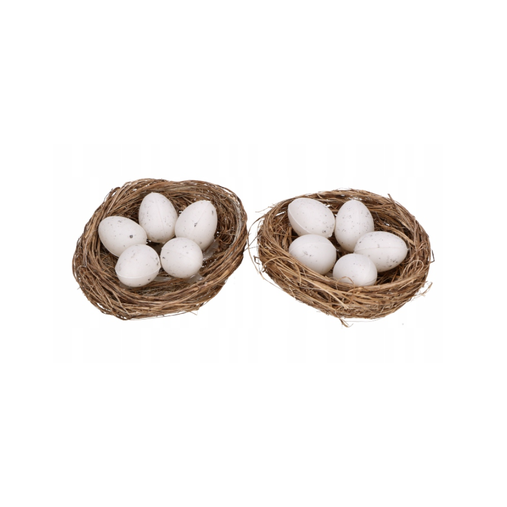 Naturalne gniazdka dekoracyjne z jajkami - 2 szt.