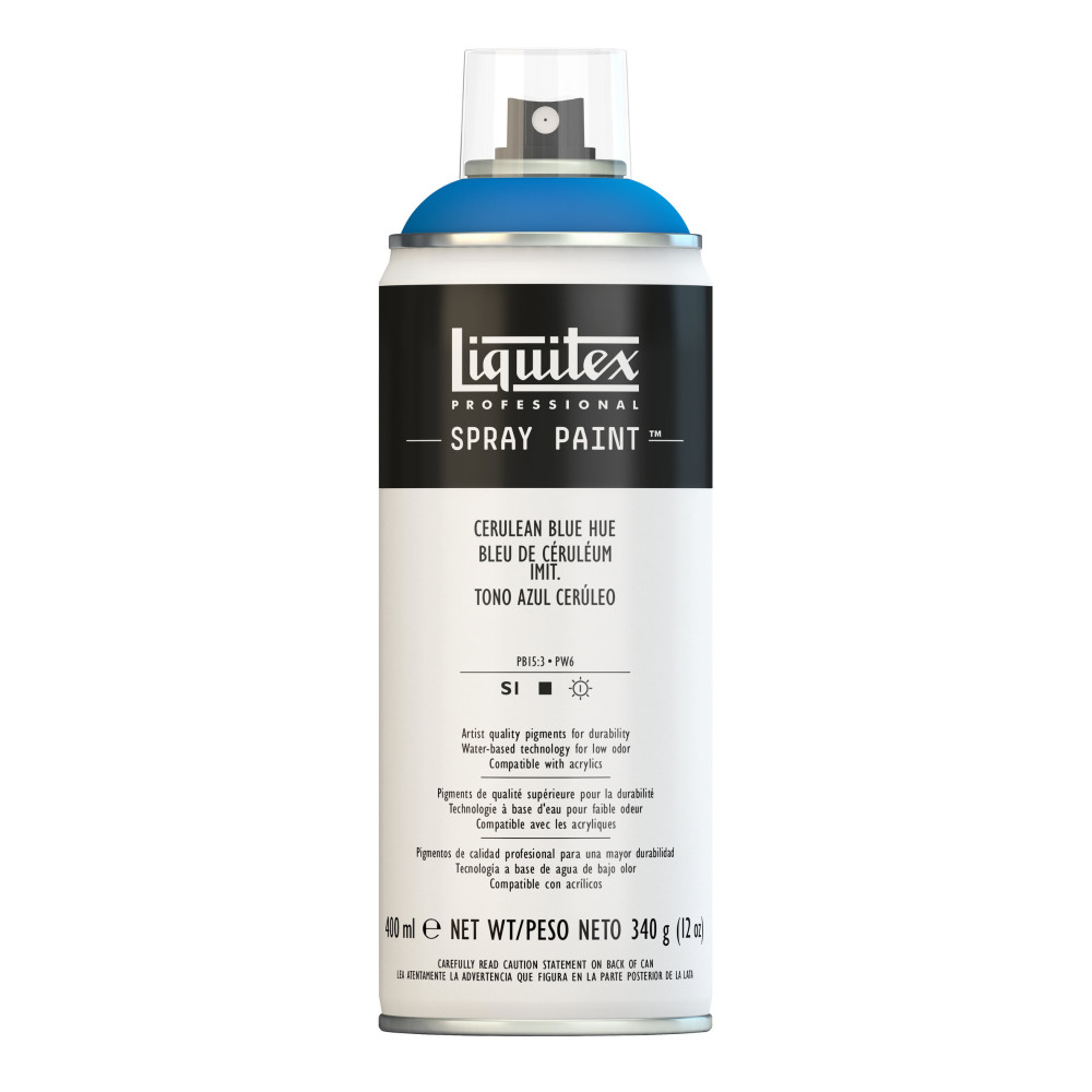 Farba akrylowa w spray'u - Liquitex - Cerulean Blue Hue, 400 ml