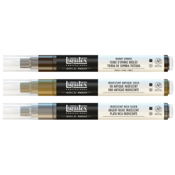 A set of Iridescent acrylic markers Liquitex 3 pcs