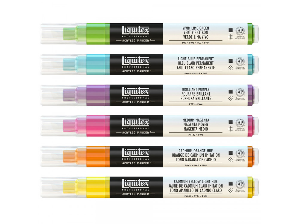Set of Vibrant Fine acrylic markers - Liquitex - 6 items
