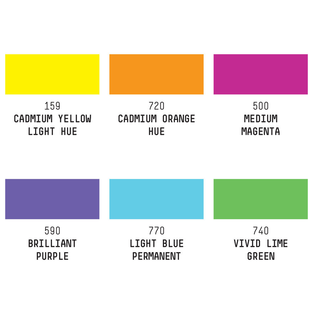 Zestaw markerów akrylowych Vibrant Fine - Liquitex - 6 szt.