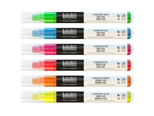 Zestaw markerów akrylowych - Liquitex - Fluorescent, 6 szt.